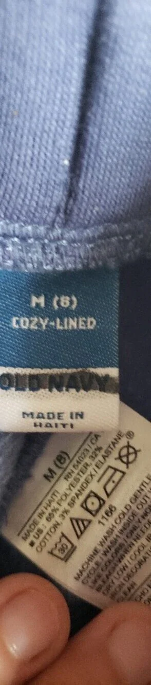 Old Navy Girls Cozy Fleece Sparkle Leggings - Blue/Silver Glitter